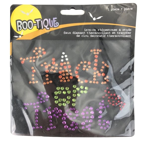 Halloween Boo-Tique Rhinestones & Studs Iron-On Transfer Trick Or Treat 4" x 5" - Picture 2 of 5